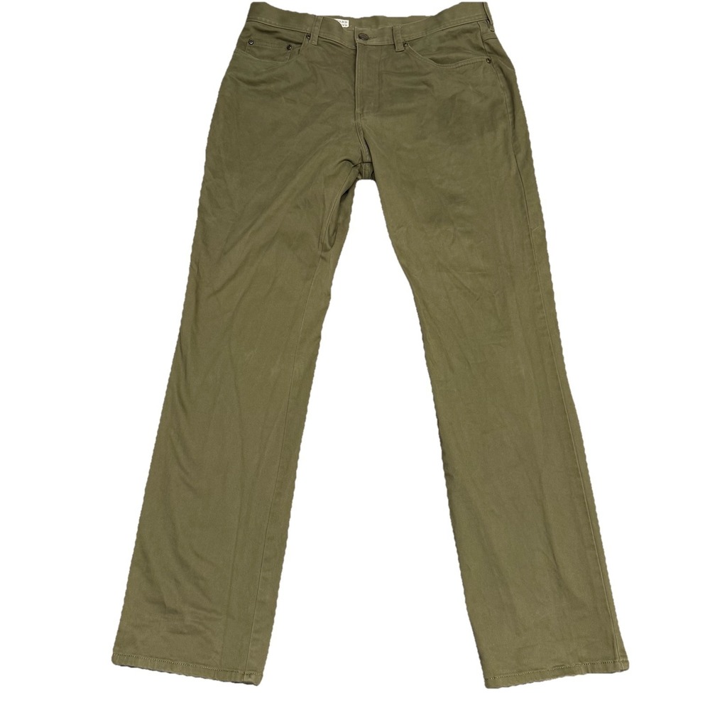 Onward Reserve Label Pants Mens 34/32 Green Straight Keg Chino Khakis 5-Pocket